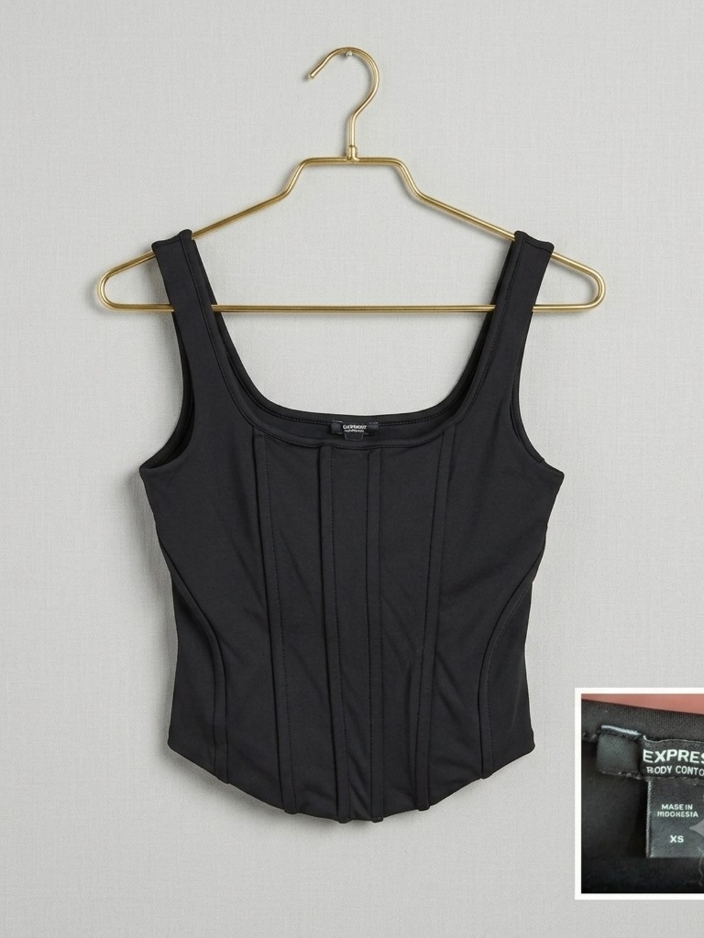 Express Black Corset-Style Tank